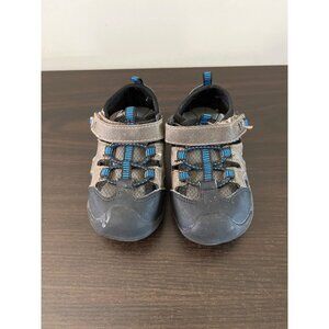 West Harris Infant Size 7 Tan Sandals Hook And Loop Rubber Sole